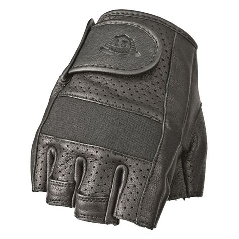 Highway 21 Half Jab Perforated Leather Motorcycle Gloves